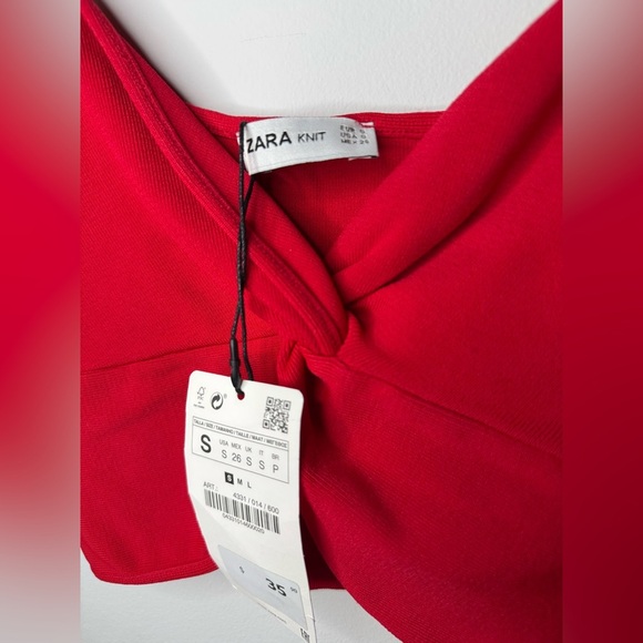 ZARA Red Knot Front Crop Top | NWT | Size S - Picture 3 of 8